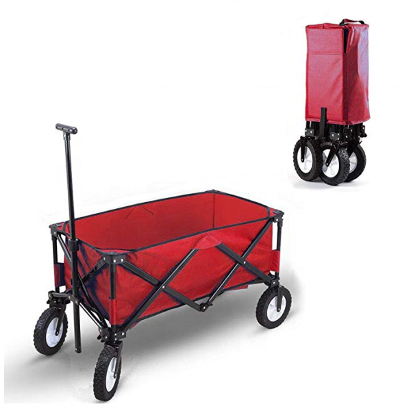 Outdoor Supermarket Portable Folding Cart Wagon Trolly With Canopy - Image 5