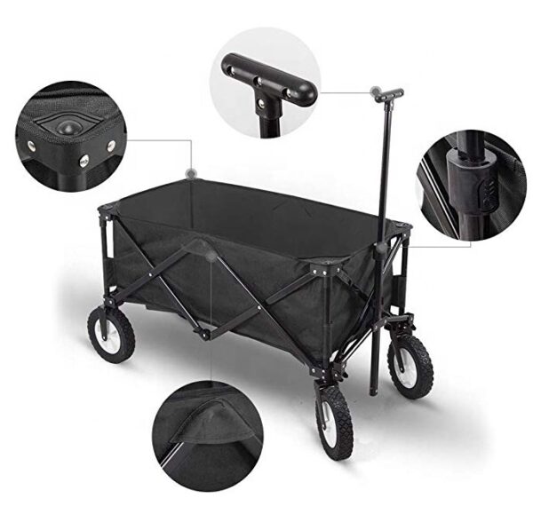 Outdoor Supermarket Portable Folding Cart Wagon Trolly With Canopy - Image 7