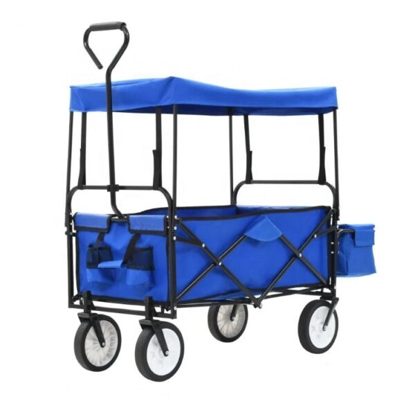 Lightweight Folding Cart Collapsible Garden Wagon With Canopy - Image 5