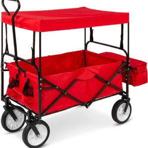 Lightweight Folding Cart Collapsible Garden Wagon With Canopy