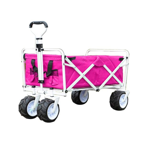 Heavy Duty Hot Sell Beach Folding Wagon With Wide Wheel Telescopic Handle - Image 4
