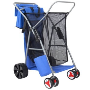 Lightweight Foldable Trolly Deluxe Fishing Beach Cart With Wide Wheel