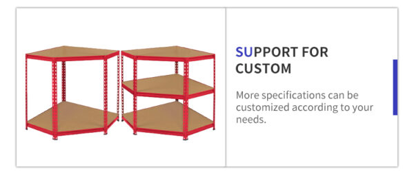 3 Tier 5 Tier Boltless Red Blue Powder Coated Corner Home Garage Storage Shelf - Image 5