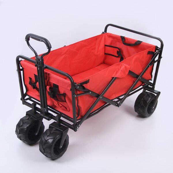 Heavy Duty Hot Sell Beach Folding Wagon With Wide Wheel Telescopic Handle - Image 2