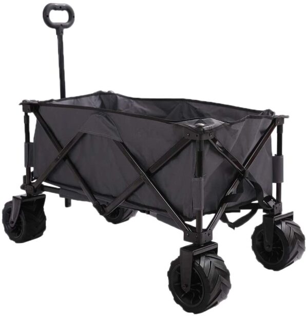 150lb Compact Folding Yard Garden Beach Wagon With Wide Wheel T handle O Handle - Image 7