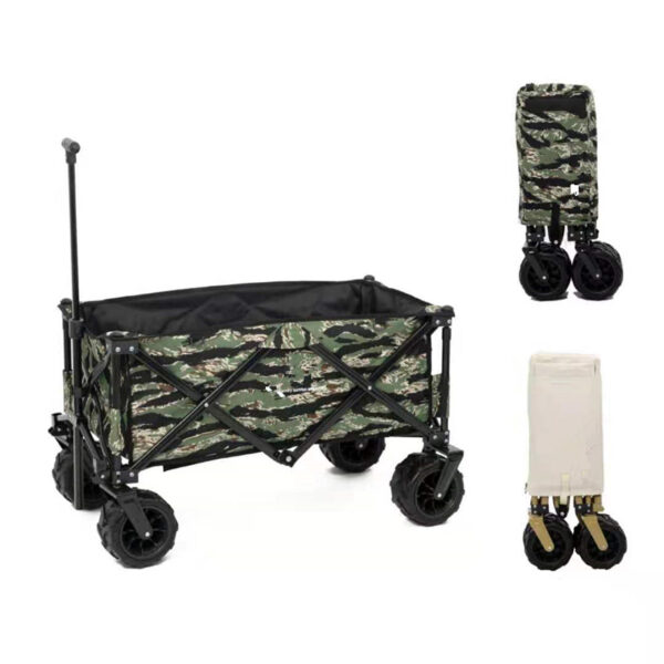 150lb Compact Folding Yard Garden Beach Wagon With Wide Wheel T handle O Handle - Image 6