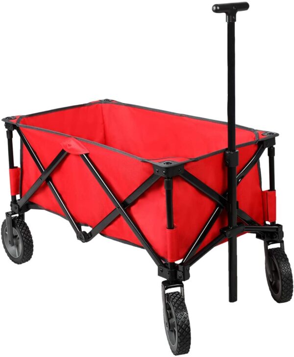 Outdoor Supermarket Portable Folding Cart Wagon Trolly With Canopy - Image 2
