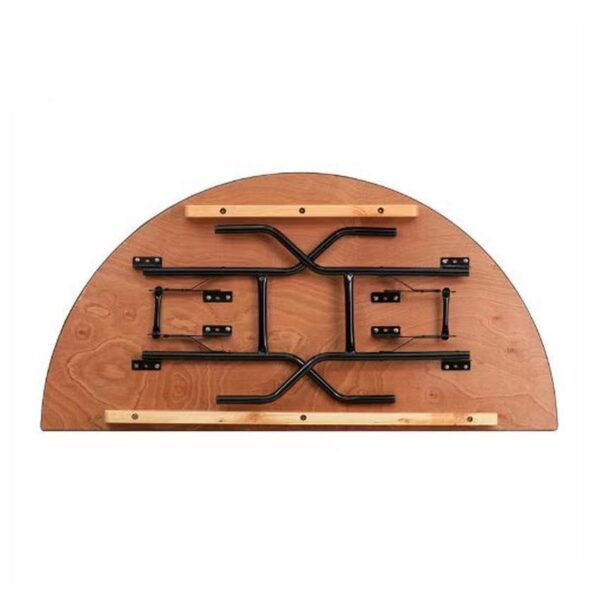 3ft 5ft Half-Round Wooden Folding Training Wedding Reception Table - Image 2