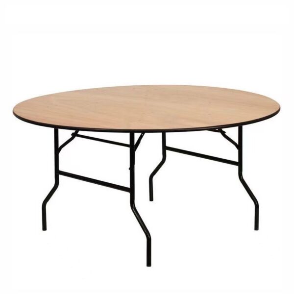 8ft 6ft 76in. Round Wooden Top Banquet Wedding Foldable Table