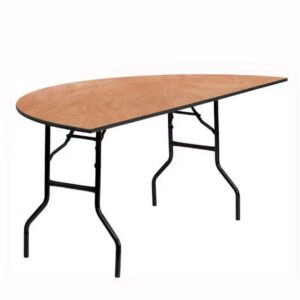 3ft 5ft Half-Round Wooden Folding Training Wedding Reception Table