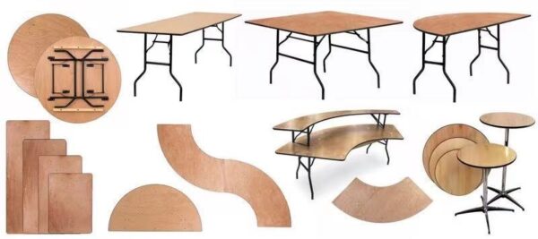 72" 60" 48" Square Wood Folding Catering Table For Wedding Banquet Event - Image 4