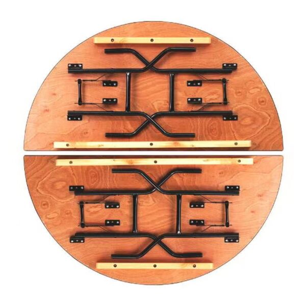 3ft 5ft Half-Round Wooden Folding Training Wedding Reception Table - Image 4